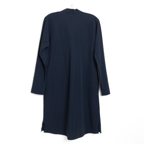 ADAY Something Borrowed Travel Snap Front Dress Navy Blue - Picture 4 of 13